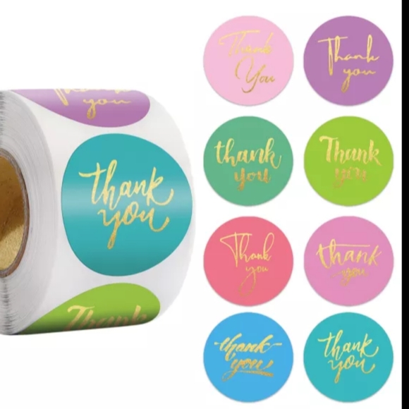 " Thank-you " stickers! 1 inch - Picture 1 of 2